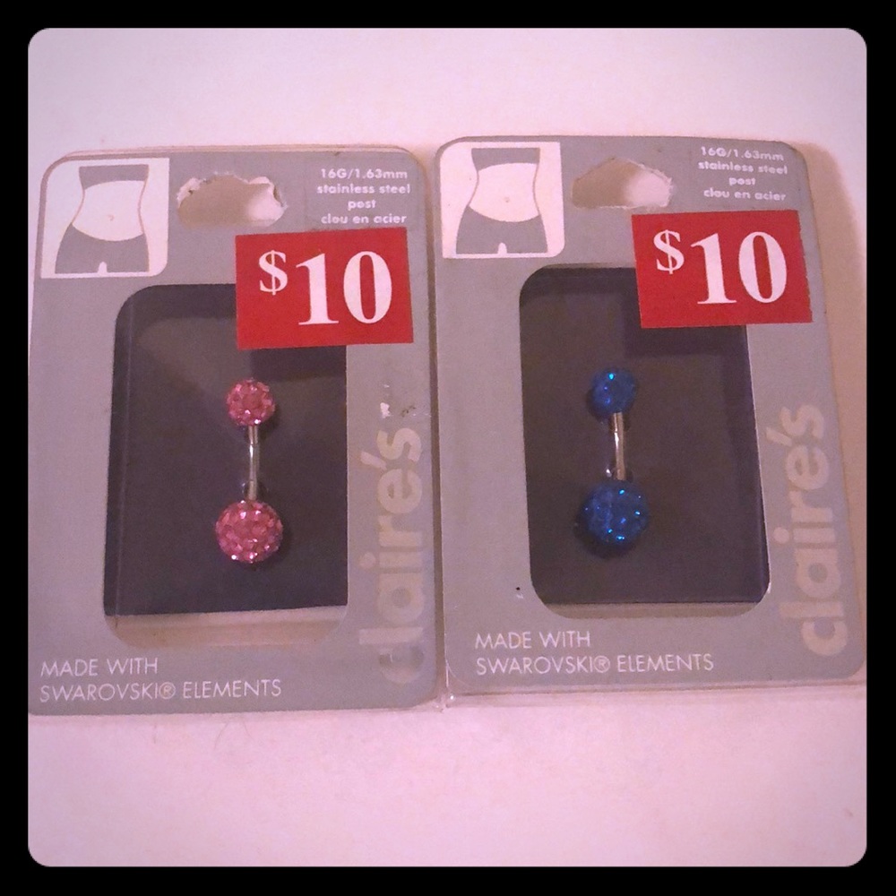 Claire’s Swarovski Belly Piercings lot of 2